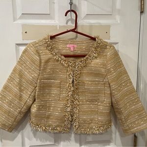 Lily Pulitzer Gold Tweed Blazer